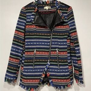 Womens‎ Zip Front Jacket Small Boho Chic  Hippie Beachy Cottage core Cowgirl